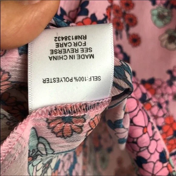 ModCloth Semi Sheer Off the Shoulders Floral Top Small - Picture 6 of 6